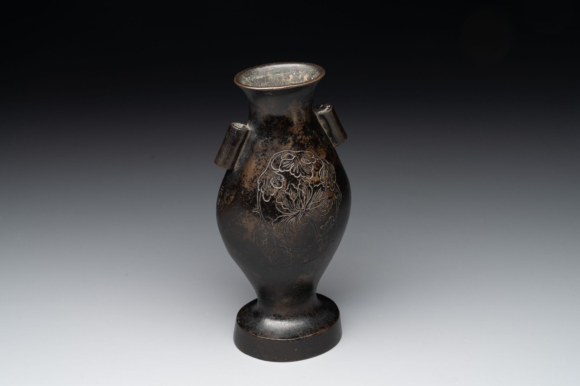 A rare archaistic bronze 'touhu' vase, Tianshun Mark, Ming