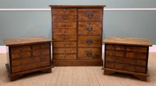 PAIR LAURA ASHLEY 'GARRAT' STAINED BIRCH BEDSIDE CHESTS & SIMILAR TALL CHEST, respectively 49 (h)