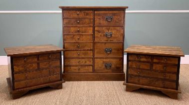 PAIR LAURA ASHLEY 'GARRAT' STAINED BIRCH BEDSIDE CHESTS & SIMILAR TALL CHEST, respectively 49 (h)