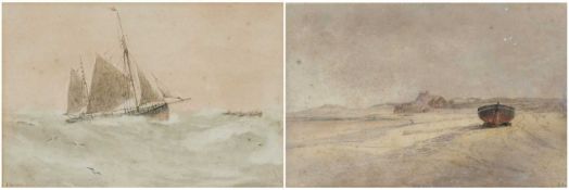 JAMES HARRIS OF SWANSEA (1847-1925), two watercolours - Rescue of survivors of 'Formidable' off