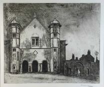 ‡ GEORGE CHAPMAN etching - view of Uppingham School, Rutland, signed in pencil, pl. 46.5 x 55cms