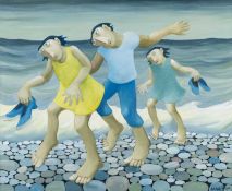 ‡ MURIEL DELAHAYE oil on canvas - 'The Seventh Wave', tiled verso on Attic Gallery label, signed, 70