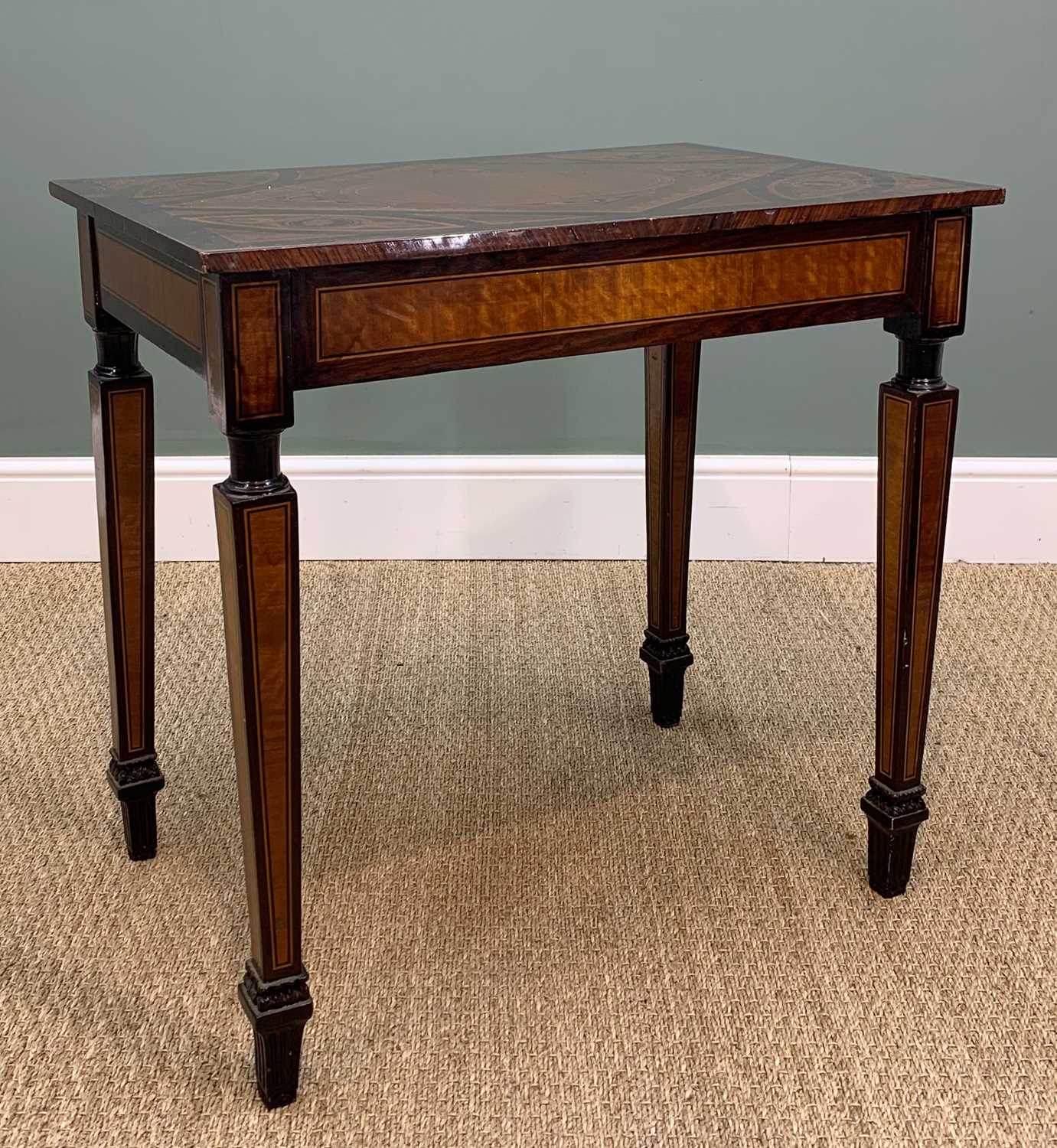 OCCASIONAL FURNITURE: comprising 20th C. Italian neoclassical marquetry side table, 74 (w) x - Image 2 of 6