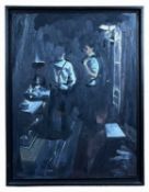 ‡ PAUL REES oil on board - entitled verso, 'Props Table (ii)' on Attic Gallery label verso, signed