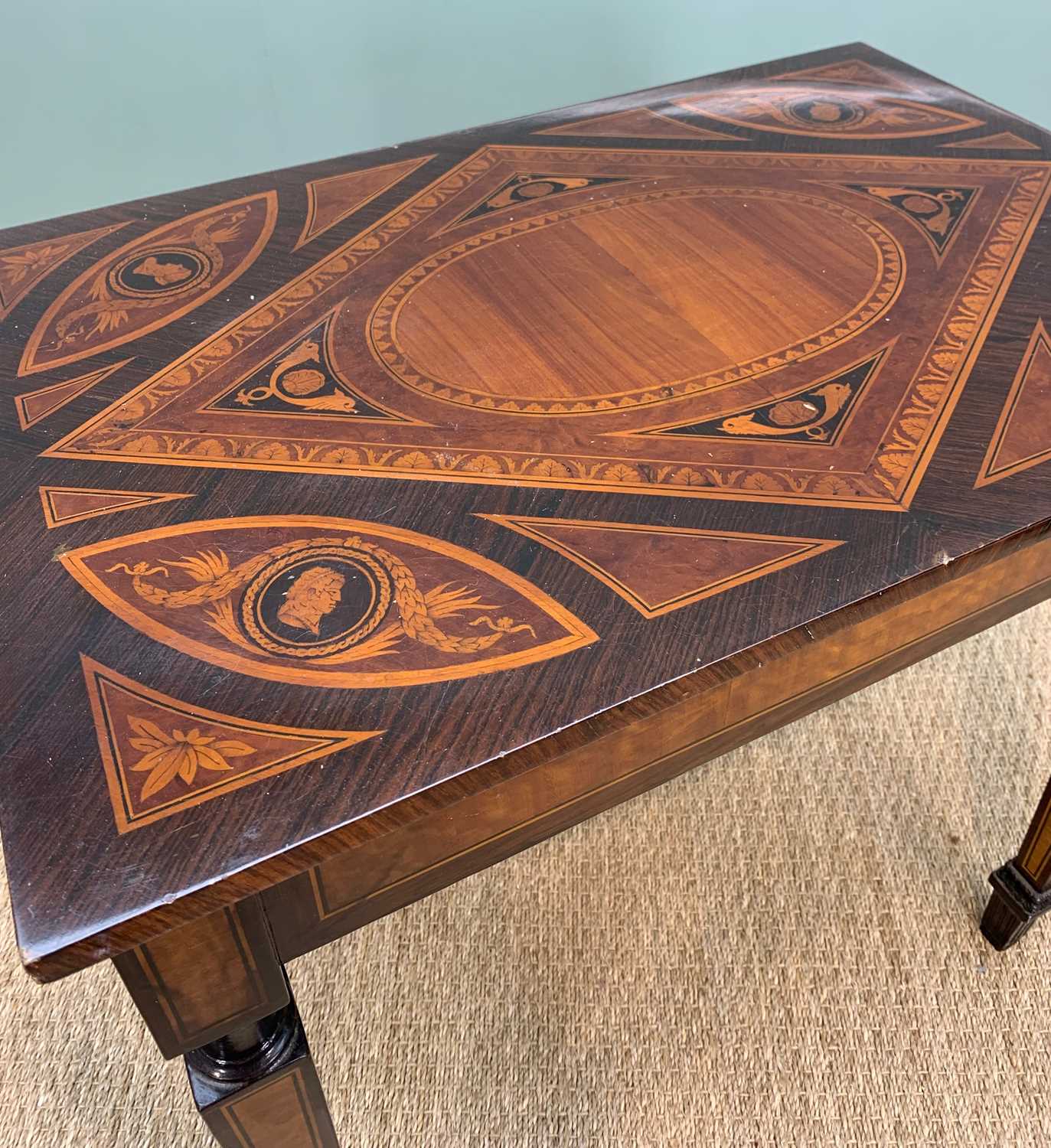 OCCASIONAL FURNITURE: comprising 20th C. Italian neoclassical marquetry side table, 74 (w) x - Image 3 of 6