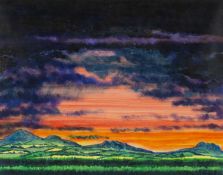 ‡ STAN ROSENTHAL mixed media - The Skyline: St Davids Peninsula, signed and titlted on the mount, 26