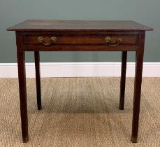 EARLY 19TH C. OAK & MAHOGANY CROSSBANDED SIDE TABLE, possibly north Wales, fitted long frieze