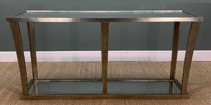 JULIAN CHICHESTER CONSOLE TABLE, silvered frame with top and base inset with mirrored glass, 90 (