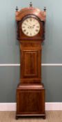 19TH C. WELSH 8-DAY LONGCASE CLOCK, Merthyr Tydfil, painted 13-inch dial, calendar aperture, subsid.