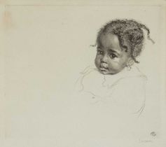 JAMES HENRY DOWD (1883-1956) etching - portrait of an infant, signed in pencil, (pl) 14.7 x 17.