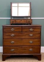 ANTIQUE MAHOGANY CHEST OF DRAWERS, two short over three graduated long drawers, 83 (h) x 89 (w) x