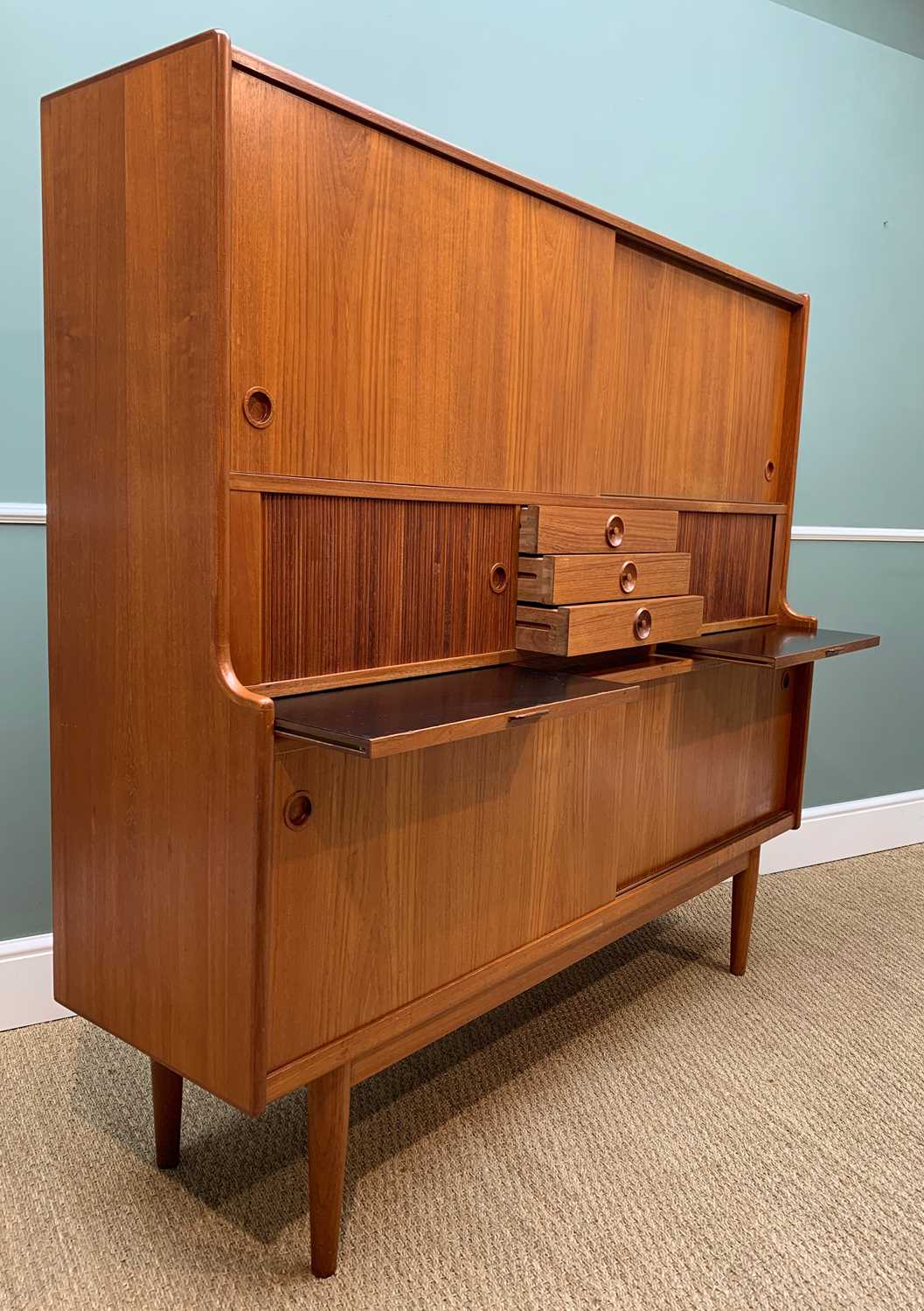 JOHANNES ANDERSON FOR ULDUM MOBELFABRIK: Danish teak cabinet, c. 1960s, fitted three registers of - Image 11 of 19