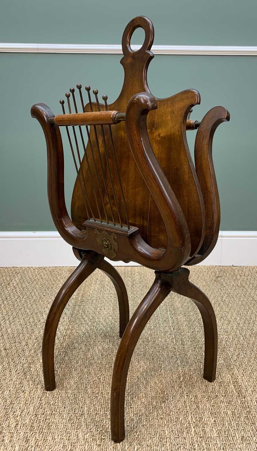 ASSORTED ANTIQUE FURNISHINGS including, lyre shaped folding music stand, Regency style telescopic - Image 6 of 13