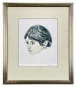 ‡ SIR KYFFIN WILLIAMS RA colour print - portrait of Norma Lopez, signed fully in pencil, 27 x