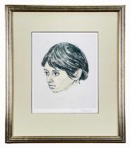 ‡ SIR KYFFIN WILLIAMS RA colour print - portrait of Norma Lopez, signed fully in pencil, 27 x