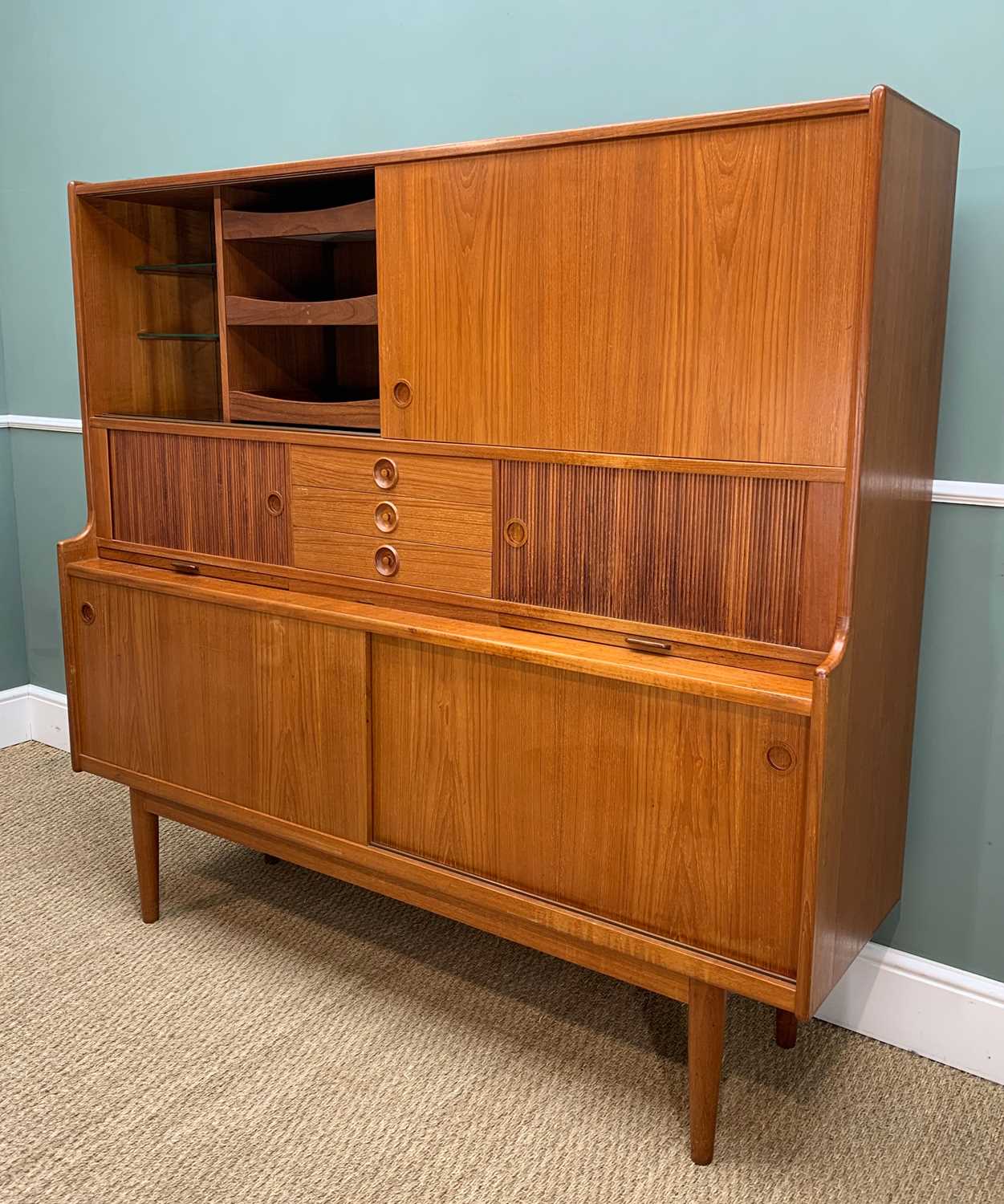 JOHANNES ANDERSON FOR ULDUM MOBELFABRIK: Danish teak cabinet, c. 1960s, fitted three registers of - Image 12 of 19