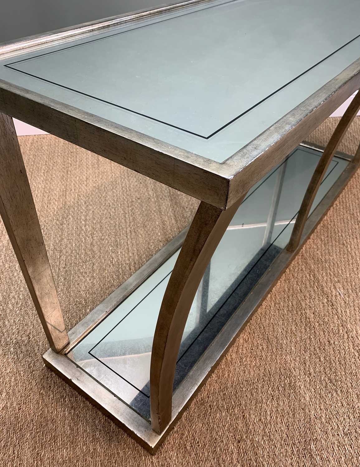 JULIAN CHICHESTER CONSOLE TABLE, silvered frame with top and base inset with mirrored glass, 90 ( - Image 5 of 5
