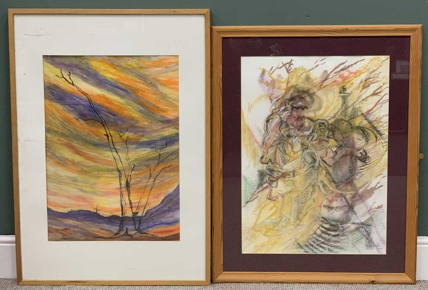 JAIN KOFFLER BA (BRITISH) two mixed media paintings - titled `What If `, 69 x 49.5cms & `Ambiguous`, - Image 4 of 5