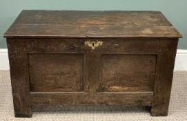 ANTIQUE OAK DOWER CHEST, circa 1760 & later, peg joined construction and neatly proportioned, two