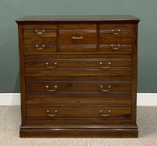 JAMES SHOOLBRED AND CO. MAHOGANY CHEST five short, three long oak lined drawers, Circa 1900,