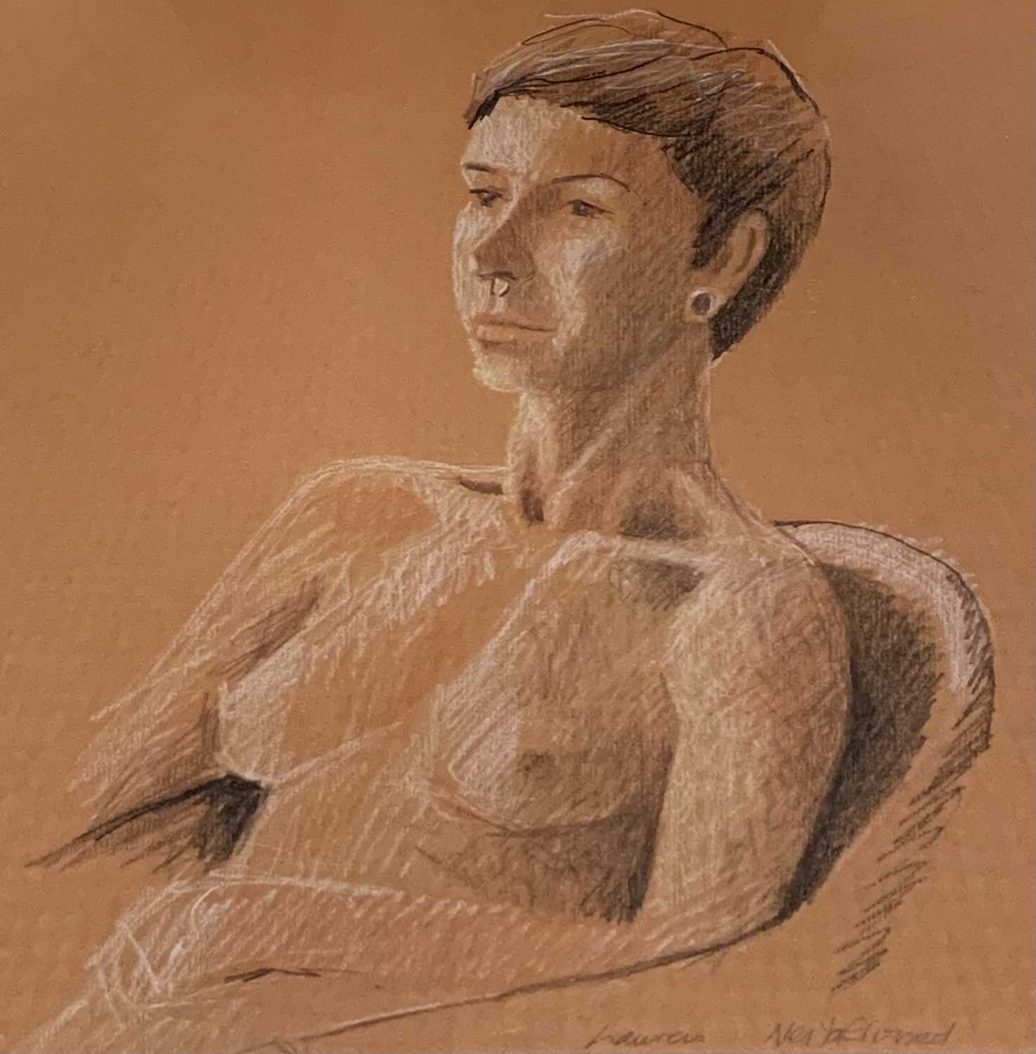 TEN CONTEMPORARY PORTRAIT STUDIES various mediums, depicting nude and other full-length and head and - Image 5 of 12