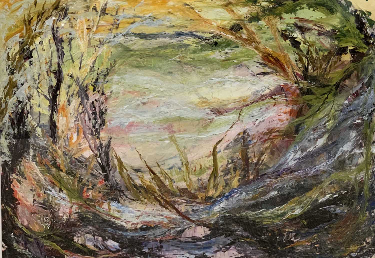 JAIN KOFFLER BA (BRITISH) three untitled mixed media studies - impressionist style, countryside - Image 3 of 6