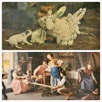 TWO LARGE FURNISHING PRINTS - C BURTON BARKER - titled 'A Mischievous Puppy' and GIOVANNI BATTISTA