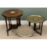 EDWARDIAN INALID MAHOGANY OCCASIONAL TABLE octagonal top, Sheraton-style fan roundel to the