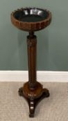 GEORGE IV MAHOGANY & ROSEWOOD CROCUS TABLE manner of Thomas King, leaf-carved detail to the upper