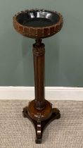 GEORGE IV MAHOGANY & ROSEWOOD CROCUS TABLE manner of Thomas King, leaf-carved detail to the upper