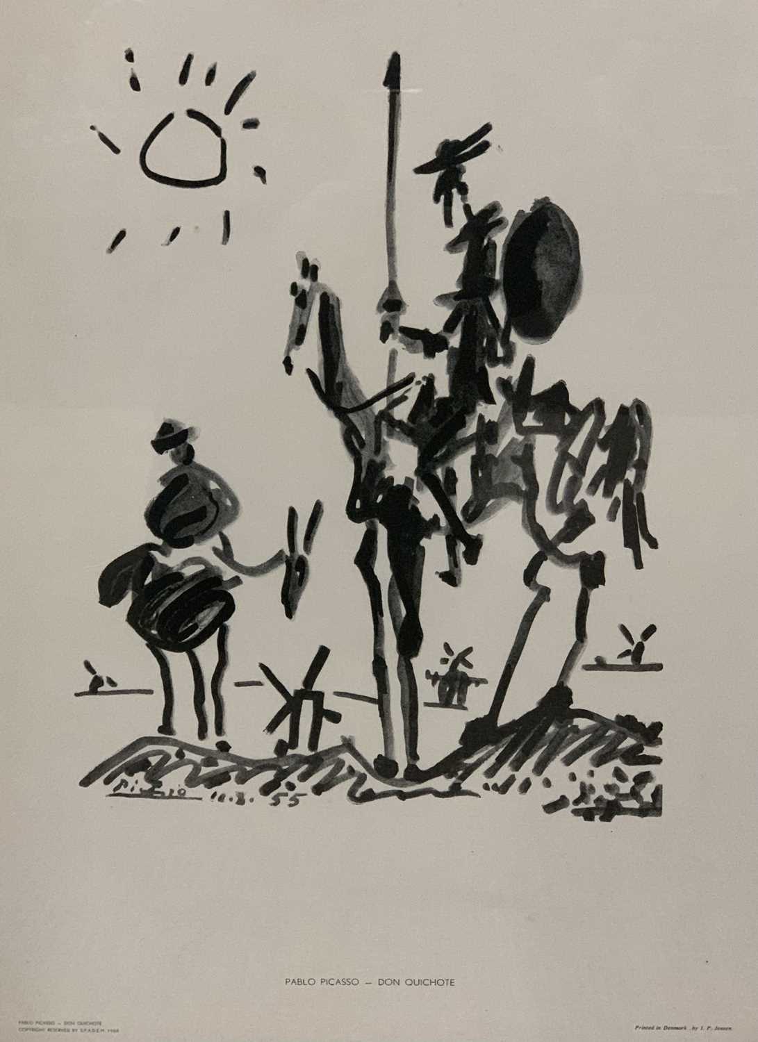 AFTER PABLO PICASSO (1881-1973) mid-century monochrome print titled Don Quichote, printed in Denmark - Image 3 of 4