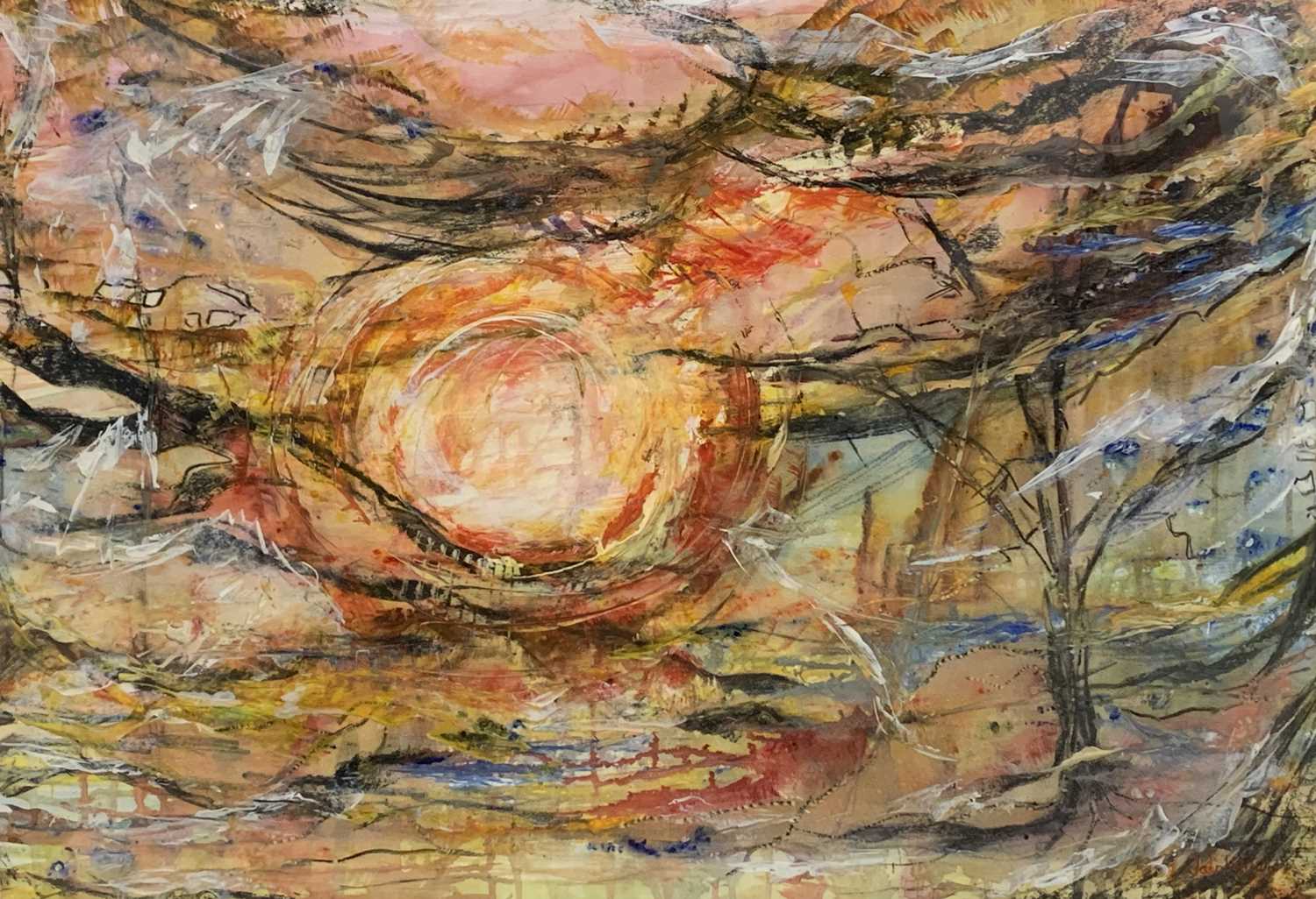 JAIN KOFFLER BA (BRITISH) three untitled mixed media studies - impressionist style, countryside - Image 4 of 6