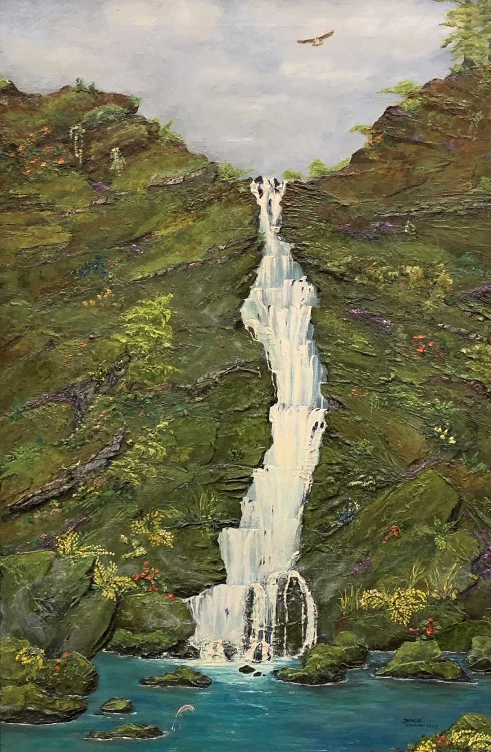 JAIN KOFFLER BA (BRITISH) & other paintings, comprising a waterfall study oil on canvas, 75.5 x - Image 7 of 10