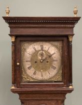 JOHN OWEN LLANRWST-18TH CENTURY OAK LONGCASE CLOCK, 12 inch square brass dial, silvered signed