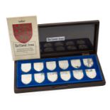 CASED SET OF TWELVE SILVER 'THE ROYAL ARMS' COLLECTION, in celebration of Queen Elizabeth II's
