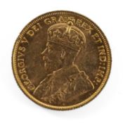 GEORGE V CANADA GOLD FIVE DOLLARS COIN, 1912, 8.3gms Provenance: private collection Monmouthshire