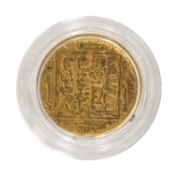 BELIEVED ISLAMIC ABU YA'QUB YUSUF GOLD COIN, half dinar, Marrakush, 2.2gms Provenance: private