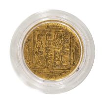BELIEVED ISLAMIC ABU YA'QUB YUSUF GOLD COIN, half dinar, Marrakush, 2.2gms Provenance: private
