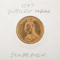 VICTORIAN GOLD SOVEREIGN, 1887, Jubilee head, in coin sleeve Provenance: deceased estate Swansea