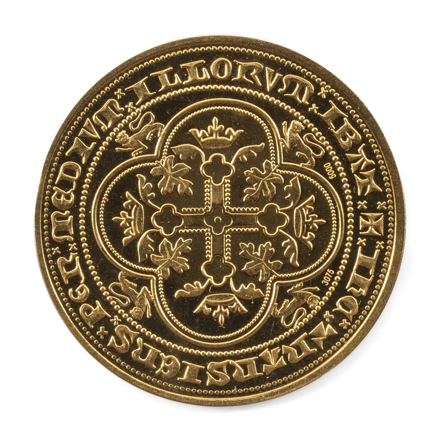 RESTRIKE DOUBLE LEOPARD GOLD COIN, from an edition of 5000, 4.0gms Provenance: private collection - Image 2 of 2