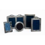 ASSORTED SILVER PHOTOGRAPH FRAMES including a double photoframe and matching single embossed