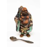 JAPANESE KUTANI PORCELAIN FIGURE OF HOTEI, 17cms h; together with Roald Amundsen 'Polflyvningen