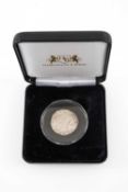 QUEEN ELIZABETH I SILVER SIXPENCE, in box with Harrington & Byrne Certificate of Authenticity