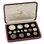 CASED GEORGE VI 1937 SPECIMEN COIN SET comprising farthing to crown including Maundy money