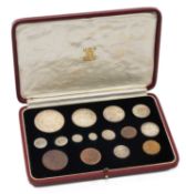 CASED GEORGE VI 1937 SPECIMEN COIN SET comprising farthing to crown including Maundy money