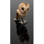 SATURNO SILVER & ENAMEL OWL, London 2016, 5cms h Provenance: private collection cardiff Comments: