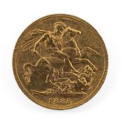 VICTORIAN GOLD SOVEREIGN, 1885, young head, 7.9gms Provenance: private collection Monmouthshire