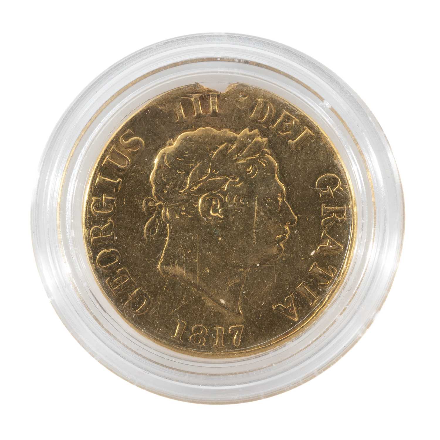 GEORGE III GOLD HALF SOVEREIGN, 1817, laureate head facing right, crowned angular shield, 3.9gms - Image 2 of 2