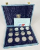 ROYAL MINT 'XIII COMMONWEALTH GAMES 1986' SILVER PROOF SET, comprising 12 medallions each 38mm