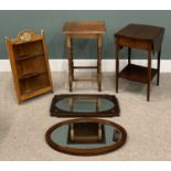 OCCASIONAL FURNITURE PARCEL (5), comprising crossbanded mahogany two tier side table, twin side